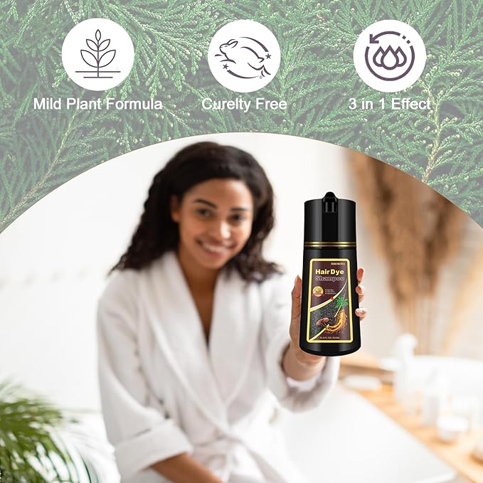 Hair Dye Shampoo, Gray Hair Coverage Dye Shampoo, Hair Color Shampoo for All Hair Types, Champu Para Canas, Suitable for Home and Salon (Light Brown)