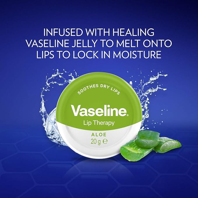 Vaseline Lip Therapy | Vaseline Lip Balm | Lip Moisturizer for Very Dry Lips | Aloe | 20g