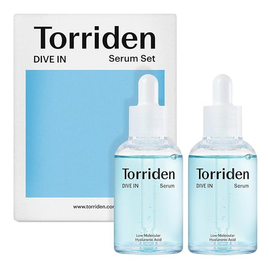 Torriden DIVE IN Hyaluronic Acid Serum 50ml(1.69 fl.oz.) * 2 (Pack of 2) | Deep Hydration to Get Glow Skin | Hyaluronic Acid, Panthenol, Allantoin | Korean Facial Serum