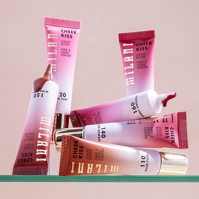 Milani Cheek Kiss Liquid Blush Makeup - Blendable & Buildable Cheek Blush, Lightweight Liquid Blusher and Cheek Color (Cheeky Coral)