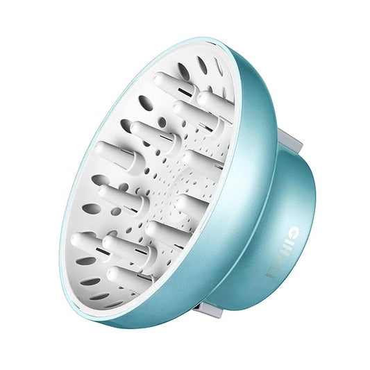 Universal Hair Diffuser “Super Sturdy” 1.7 Inch to 2.6 Inch for Natural Curly and Wavy Hair, Hair Dryer Attachment (Blue Lagoon)