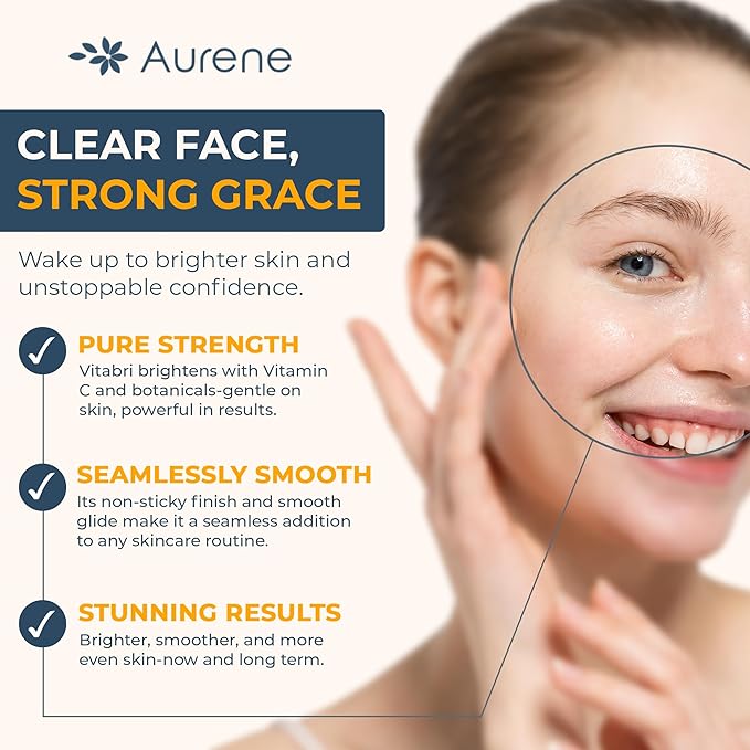 Vitabri Vitamin C Serum for Face – Brightening & Anti-Aging Formula with Vitamin C, Ferulic Acid & Botanicals – Hydrating Serum for Dark Spots, Tone & Fine Lines – 1 Fl Oz