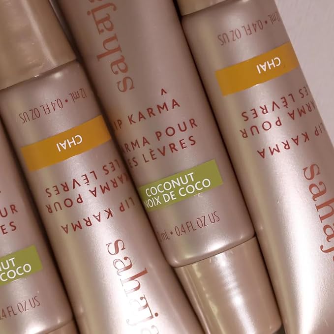 Sahajan Lip Karma Hydrating Lip Balm Gloss with Castor & Argan Oil, Cera Alba, Moisturizes & Firms Chapped, Dry Lips Shine for Plumper Looking Lips (Coconut)