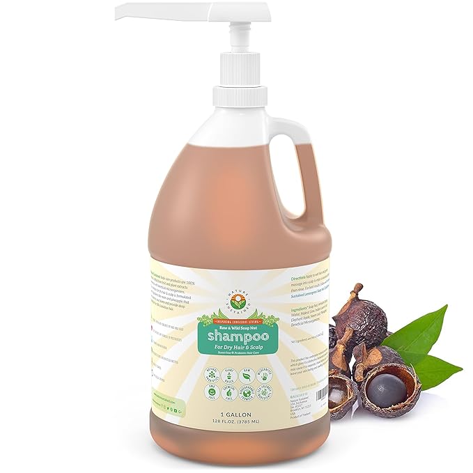 Natural Shampoo for Dry Hair & Scalp - Organic, Raw & Wildcrafted with Probiotics, Hypoallergenic & Sulfate Free Hydrating Shampoo for Dryness, Frizz, Breakage, Itchiness, Thinning - Gallon, Original