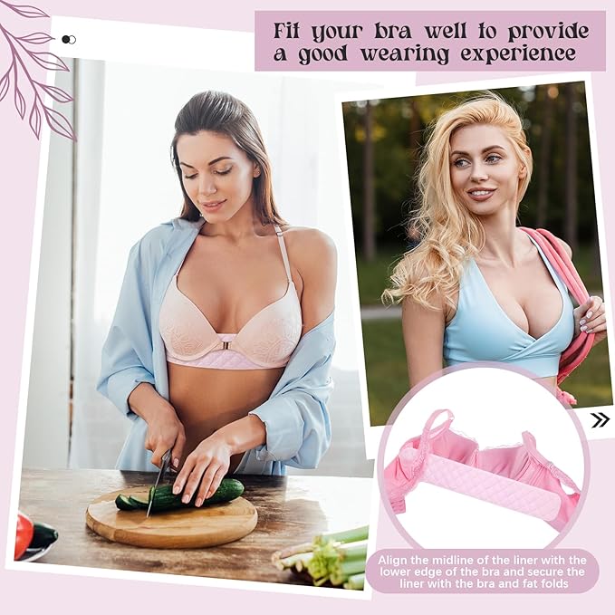 Toulite 10 Pcs Cotton Bra Liners 3 Layer Rectangle Under Bra Pads Sweat Liners for Women Sweating Supplies