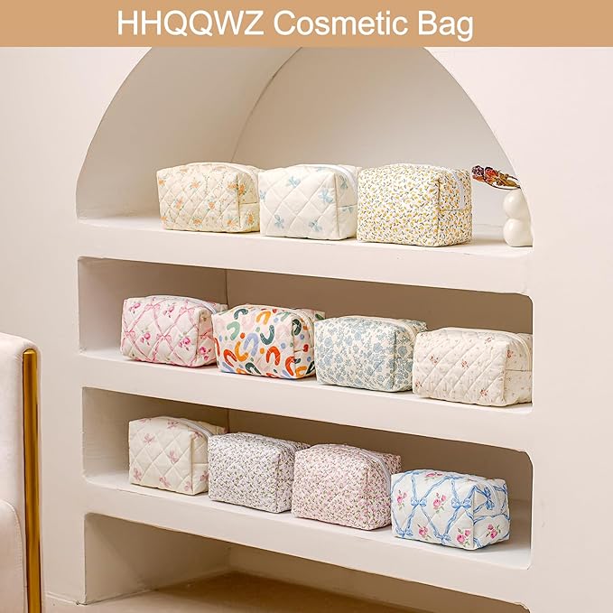 Makeup Bag Travel Cosmetic Bag for Women Girls, Zipper Make Up Pouch, Floral Flowers Toiletry Organizer Makeup, Portable Storage Bag, Cosmetic Travel Cloth Bag (Yellow Orange Flower)