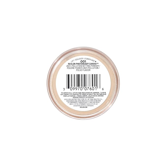 Revlon Setting Powder, PhotoReady Candid Blurring Face Makeup, Anti-Pollution, Lightweight & Breathable High Pigment, Natural Finish, 001 Universal Translucent, 0.5 Oz