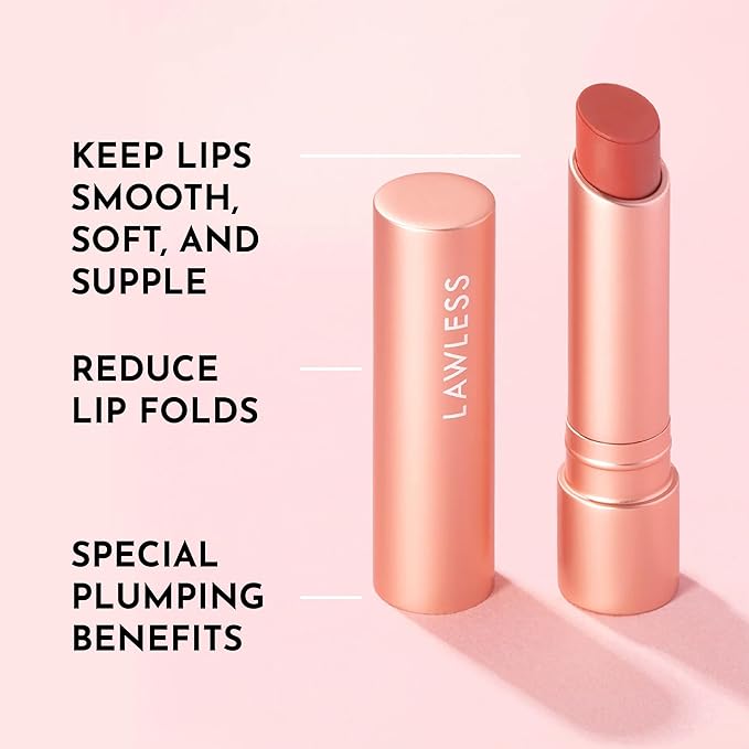 LAWLESS Forget the Filler Lip Plumping Line Smoothing Tinted Balm - Georgie - Premium Tinted Lip Balm with Natural Ingredients to Plump and Smooth Lips for a Firmer, Fuller Look - 0.09 oz