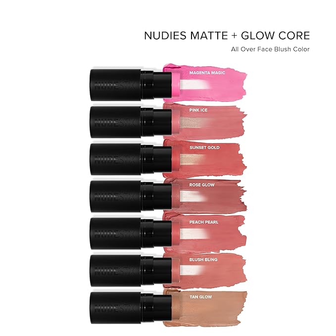 Nudies Matte + Glow Core All Over Face Blush Color - Blush Bling