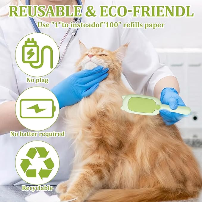 Reusable Lint Roller, Portable Lint Brush, Pet Hair Remover, Super Sticky and Washable, for Clothes, Furniture, Dog & Cat Hair(Green)