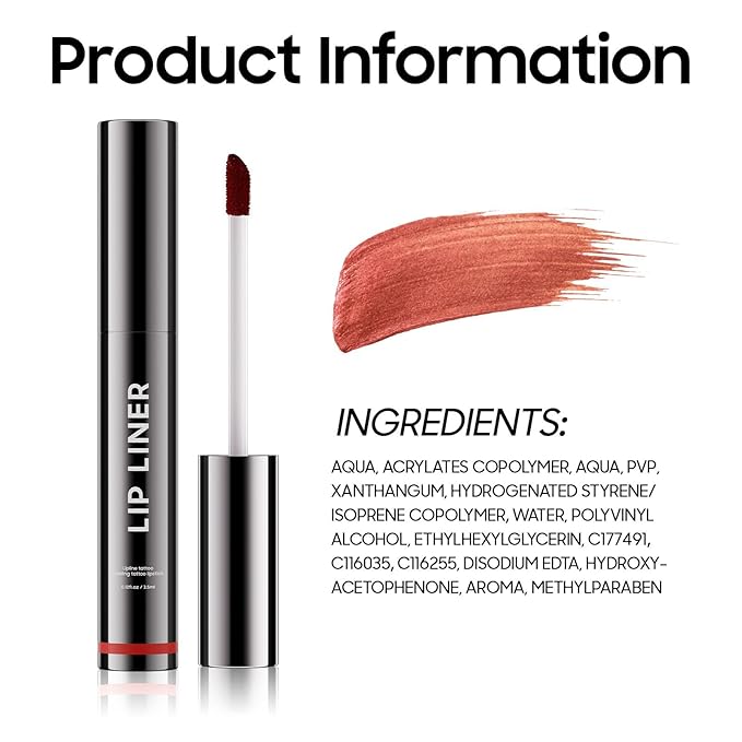 Lip Stain Peel Off - Lip Liner Waterproof, Lip Liner Stain Transfer Proof & Plumping, Moisturizing Non-Stick Cup Matte Finish Stay On All Day, Mauve Color