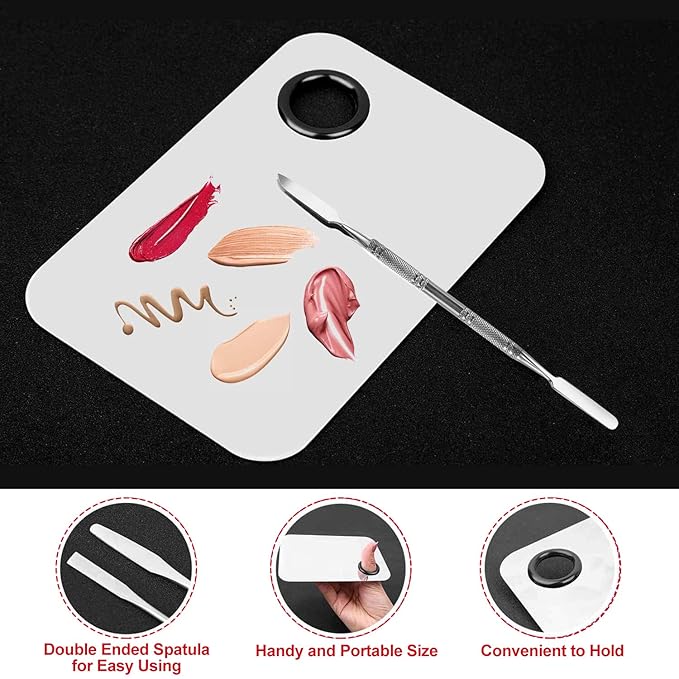 Makeup Palette Cosmetic Palette with Spatula Tool and 100 PCS Makeup Applicators Kit Include Mascara Wands, Lipstick Applicators, Fine Eyeliner Brush