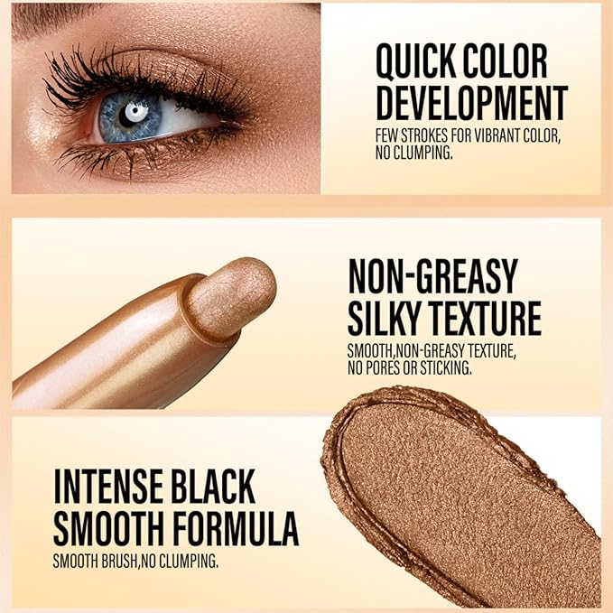 Jolilab Eyeshadow Stick Set, 4 Colors Matte Professional Bright-Colored Contouring and Highlight Stick, Cream Waterproof Long Lasting High Pigmented Eye Shadow. (4, 18+21+22+23)