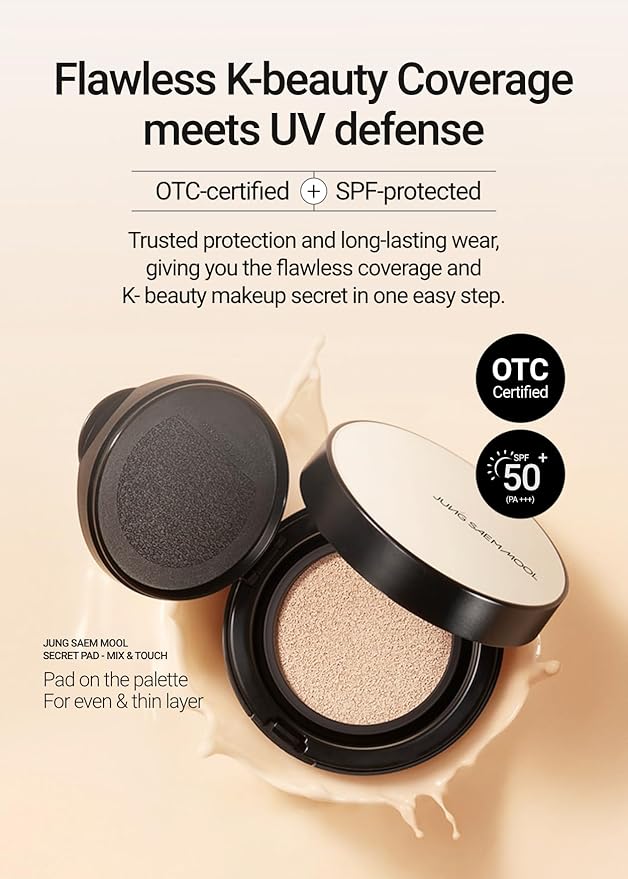 [JUNGSAEMMOOL OFFICIAL] Essential Skin Nuder Cushion (07 Medium) | Refill not Included | Natural Finish | SPF50 Broad Spectrum | Foundation Makeup | Korean Makeup Artist Brand