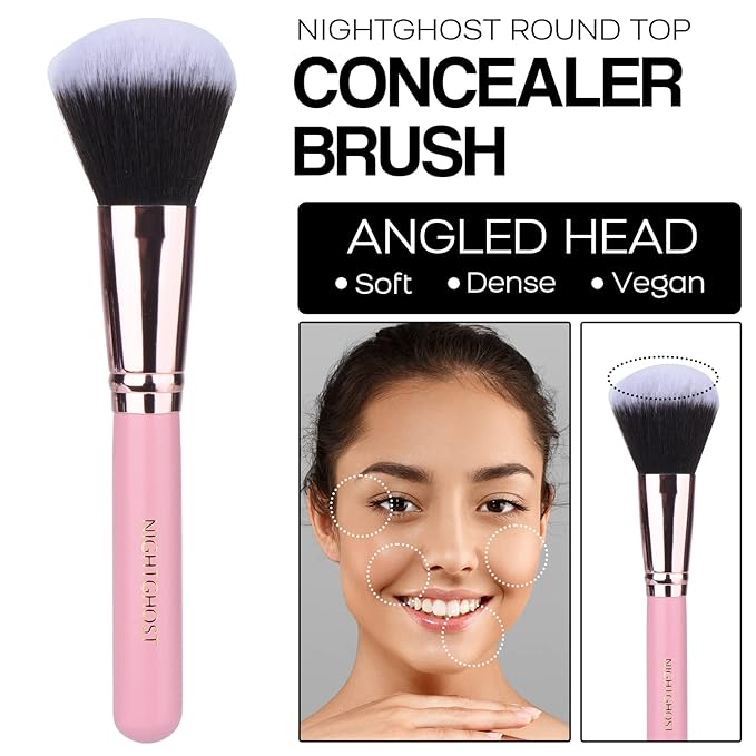 Foundation Makeup Sets Full Kit for Women Pack 8 Included Phoera Foundation,Flat Top Kabuki Brush Kit,Primer,Powder Foundation,Makeup Sponges (103 Warm Peach + 104 Buff Beige)