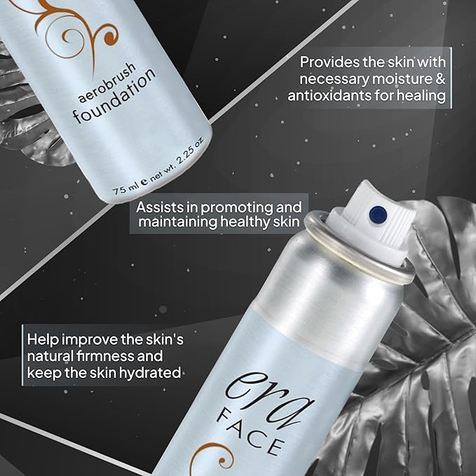 ERA Face spray makeup (R9 Chestnut - 2.25 oz) - airbrush foundation, everyday, buildable, professional spray on cosmetics by Era Beauty