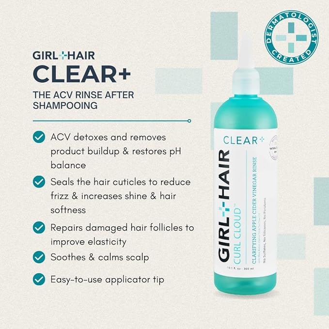G+H CLEAR+ Apple Cider Vinegar Rinse | Clarifying Formula to Remove Buildup, Prevent Dandruff & Itchiness | For Healthy, Shiny & Soft Hair | Sulfate & Paraben-Free | 10.1 Fl Oz