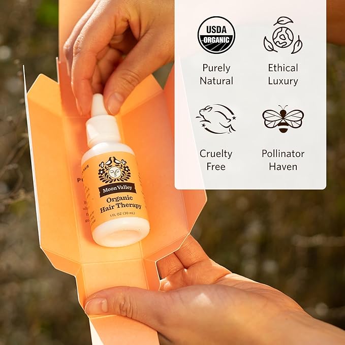 Moon Valley Organics Hair Therapy for Extra Thick Hair - With MCT Oil, Jojoba Oil, Argan Oil, And Rosemary - Reduce Frizz, Hydrate, Heal Damaged Hair