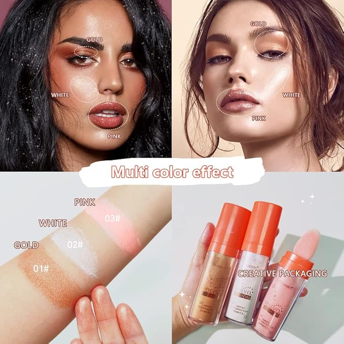 Highlight Polvo De Hadas, Fairy Highlighter Powder, Brightening Whole Body, Natural Three-Dimensional Face Contouring Clavicle Pat Powder, Highlighter Makeup