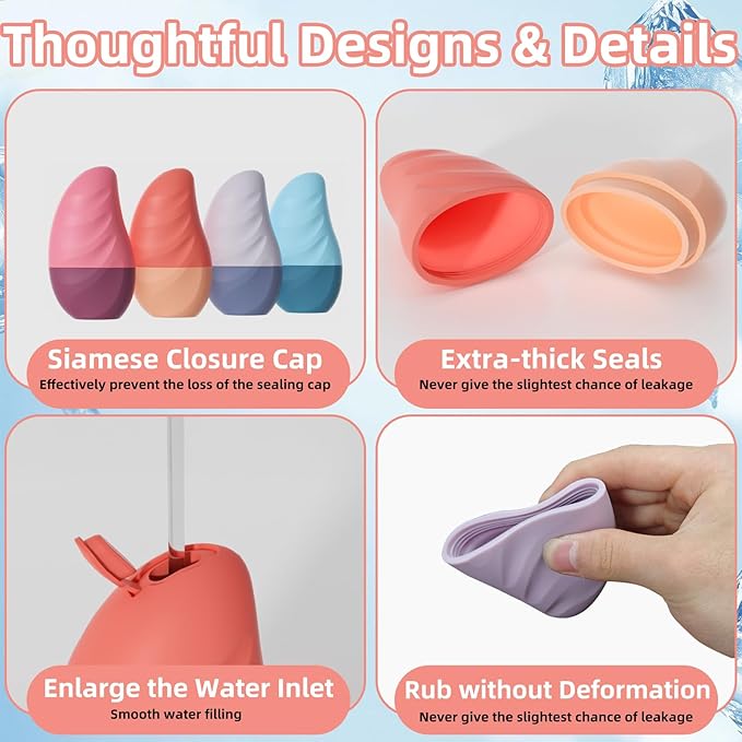 Silicone Facial Ice Cube Roller Massager, Facial Beauty Care Tool, Reusable Face Ice Mold - Brighten Skin, Reduce Puffiness for Face & Eyes (Brown)