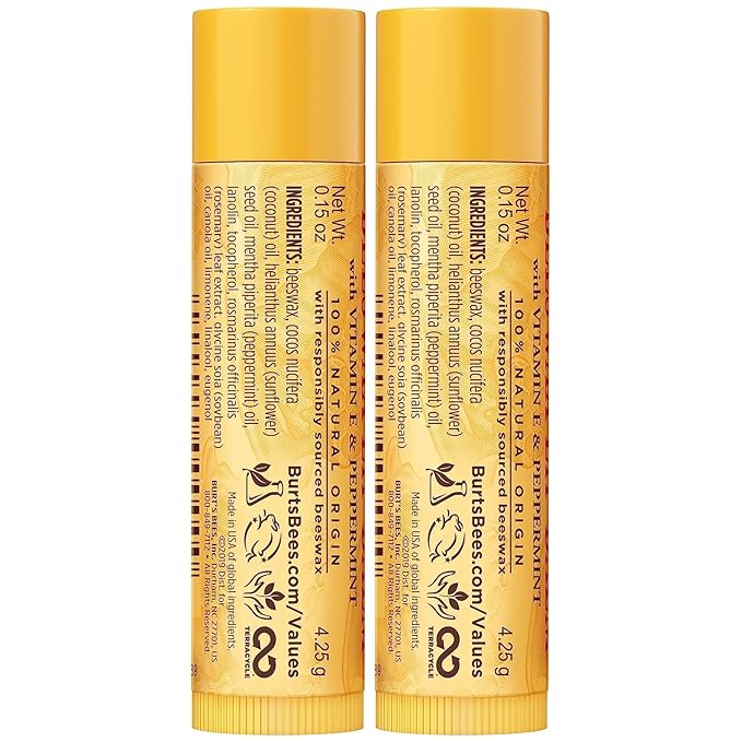 Burt's Bees Lip Balm Easter Basket Stuffers - Original Beeswax, Lip Moisturizer With Responsibly Sourced Beeswax, Tint-Free, Natural Conditioning Lip Treatment, 2 Tubes, 0.15 oz. (Pack of 2)