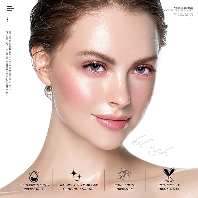 Multi Glow Balm, Cream Blush for Cheeks, Blush Balm Face Makeup, Radiant Finish, Hydrating, Creamy, Lightweight & Blendable Color, Vegan Face Balm, 0.63 Oz (Pink Camellia)