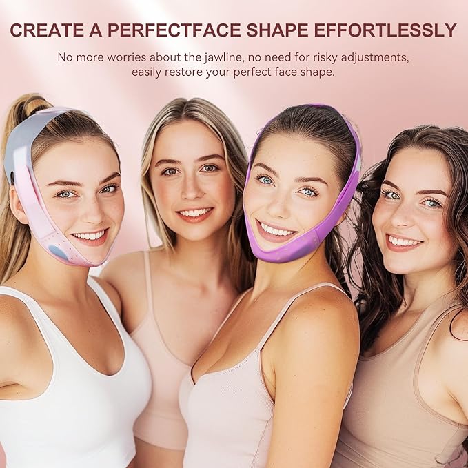 V-Line Mask Chin Up Mask V Shaped Face Mask Chin strap, Soft Silicone Chin Strap V Line Lifting Mask for Women,Jaw Exerciser