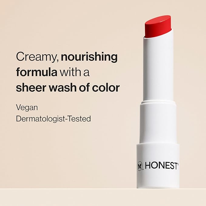 Honest Beauty Tinted Lip Balm | Antioxidant-rich Acai Extracts + Avocado Oil | EWG Certified, Vegan, Cruelty Free | Blood Orange