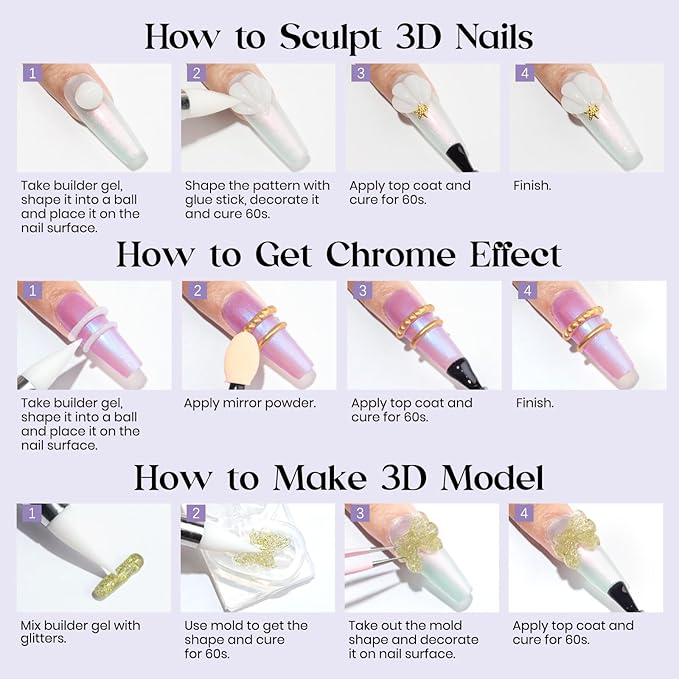 MIZHSE Solid Builder Gel, Non-Sticky White Sculpting Gel for Nails, 3D Nail Art Building Carving Modeling Hard Nail Extension Soak Off U V/LED Salon Home DIY 15g/0.5oz