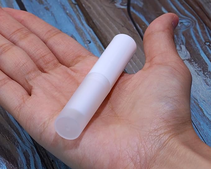 0.14oz Empty Flavored Lip Balm Container Tubes Plastic Homemade Moisturizing Lip Stick with Caps Bulk Fit for Women Adult DIY Making Supplies, 25 Count (White)