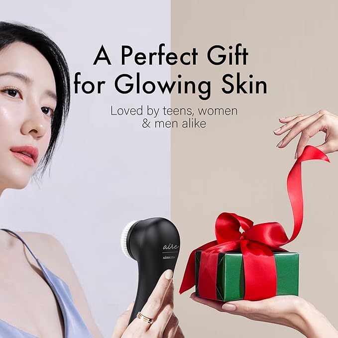 NågraCoola Electric Facial Cleansing Brush – Rechargeable Waterproof Face Scrubber for Women & Men, 2 Brush Heads for Deep Pore Cleansing & Gentle Exfoliation, 3 Speeds, Auto-Timer