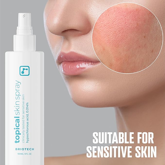 BRIOTECH Topical Skin Spray, Hypochlorous Acid for Sensitive Skin, HOCl Facial Mist, Full Body Support Against Irritation, Calm Redness, Soothe Foot & Scalp, 1 Gallon Refill (1 Pack)