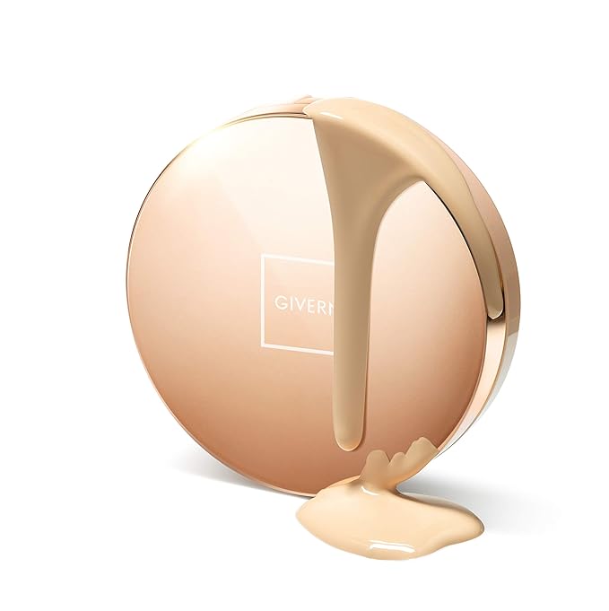 GIVERNY Milchak Cover Foundation Cushion with Refill #21 Light Beige - Moist Finish for All Skin Types - Flawless Coverage Face Makeup - Lightweight Formula for Satin Glass Texture, 0.4oz x 2