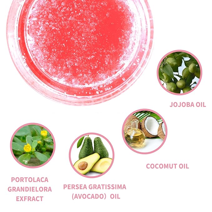 Lip Scrub, Lip Scrubs Exfoliator & Moisturizer,Lip Scrub for Dark Lips,Natural Sugar Lip Scrub with Lip Brush,Repair Cracked Lips,Chapped Lips (Peach)