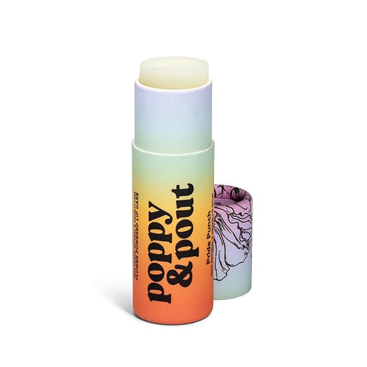 Poppy & Pout Pride Punch Jumbo Lip Balm | All Natural Lip Balms & Moisturizers | Hydrates with Beeswax, Vitamin E, Organic Coconut Oil | Cruelty-Free | Lip Balm in Recyclable Cardboard Tube