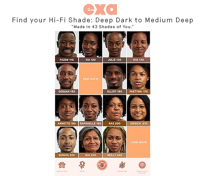 Exa Beauty - Natural High Fidelity Foundation | Clean, Vegan, Cruelty-Free Makeup (Valentine 250)