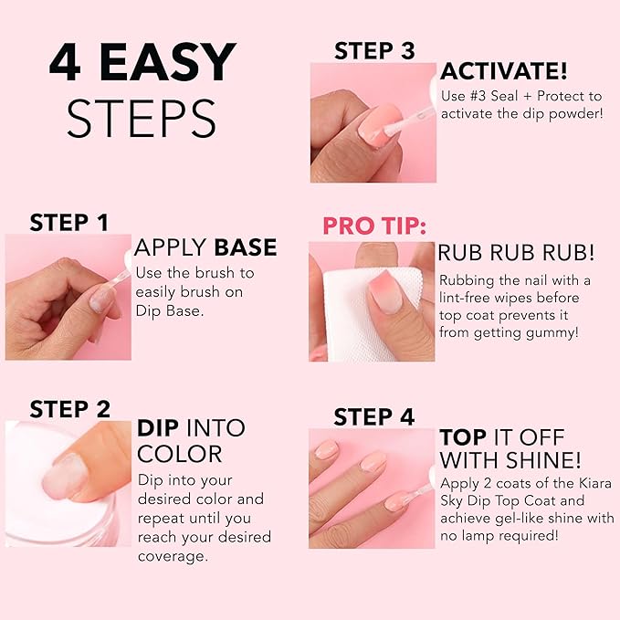 Kiara Sky Long Lasting Nail Dip Powder Pink Tones 1 oz, Back To The Fuchsia
