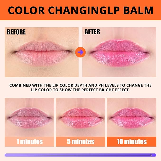 CHARMACY Magic Color Lip & Cheek Balm, PH Color Changing Blusher for Cheeks, Long Lasting Moisturizing Multi Use cream Waterproof Blush Makeup, PERSIMMON JELLY (#04)