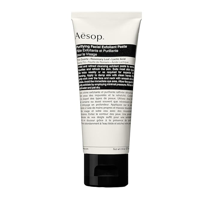 Aesop Purifying Facial Exfoliant Paste | Refresh, Cleanse, Soften Skin | Cream Based Cleanser Enhanced With Fine Quartz, Rosemary Leaf, Lactic Acid | 2.6oz / 75mL