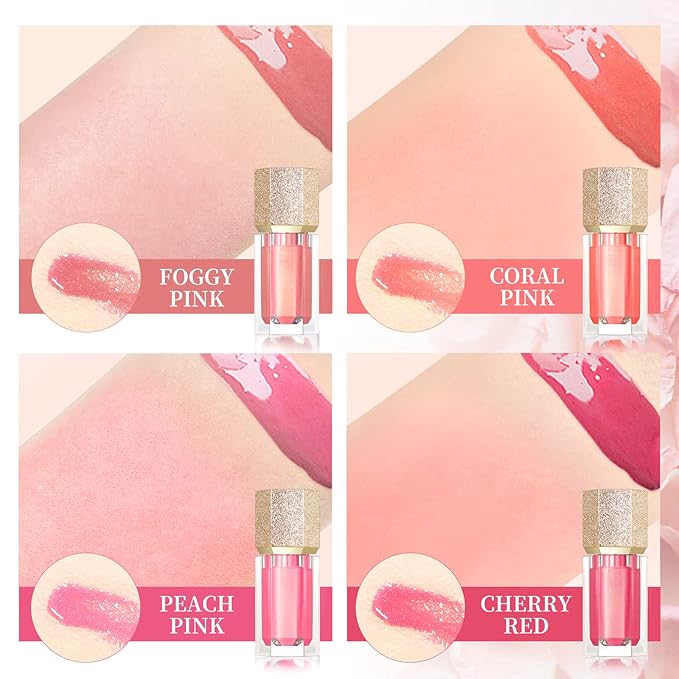 Soft Cream Blush, Liquid Blush for Natural Dewy Blush Makeup, Lightweight Blush for Cheeks, Long-Wearing Smudge Proof Liquid Blush Makeup, Cream Liquid Cream Blush Makeup - Foggy Pink