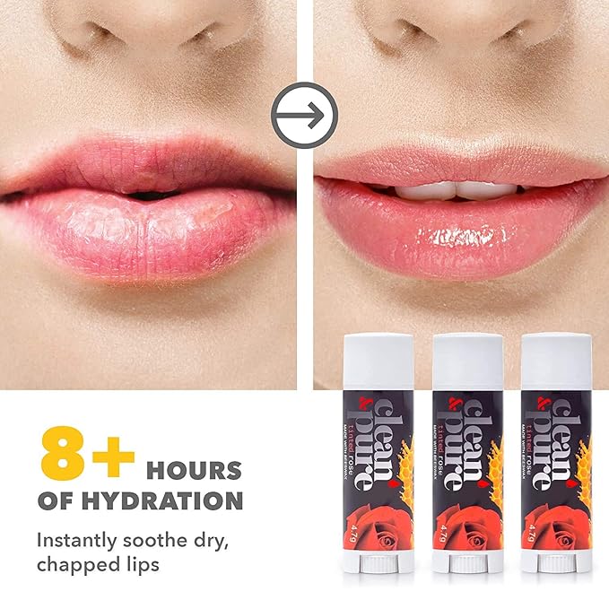 Bee Mine Lip Balm 3-Pack | Lip Care Set With 100% All Natural Beeswax | Vitamin E Oil | Flavored Lip Balm for Dry, Chapped Lips | Made in Australia……