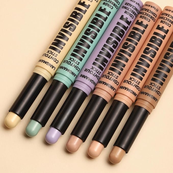 Jolilab 4 Color Contour Stick Concealer Stick Cream Palette Contour Multifunctional Contouring Makeup Kit for Face Highlighter Makeup Stick Set Long Lasting & Waterproof(01+02+04+06, 1)