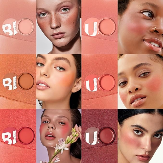 MAEPEOR Cream Blush 9 Color Smooth High-Pigmented Buildable Face Blush Long-Lasting Natural Look Face Blush for Cheeks (Color 04)