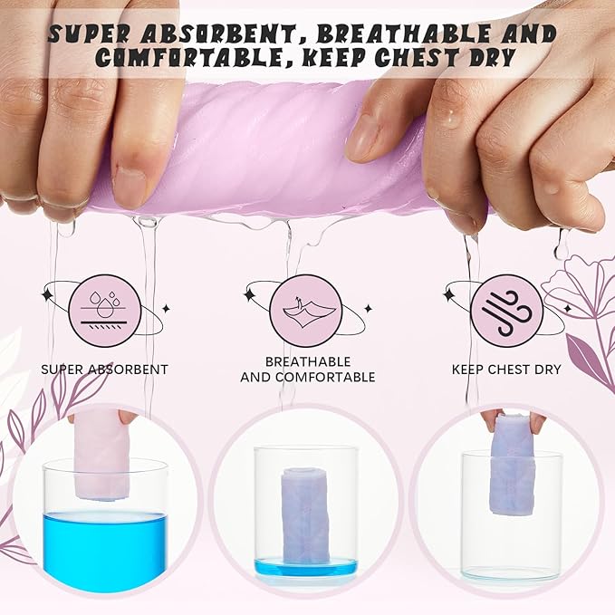 Toulite 10 Pcs Cotton Bra Liners 3 Layer Rectangle Under Bra Pads Sweat Liners for Women Sweating Supplies