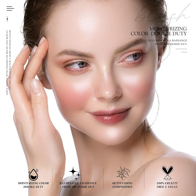 Multi Glow Balm, Cream Blush for Cheeks, Blush Balm Face Makeup, Radiant Finish, Hydrating, Creamy, Lightweight & Blendable Color, Face Balm, 0.63 Oz (Rose Crystal)