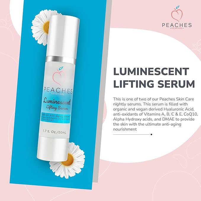 Face Tightening and Lifting Serum – Anti-Aging Formula with Peptides and Vitamins A, B, C & E – Vegan Skincare for Firm, Radiant Skin – Luminescent Lifting Serum (1 fl. oz)