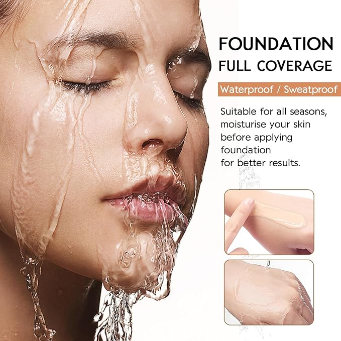 Matte Oil Control Concealer Foundation Flawless Soft Long Lasting Foundation Makeup,Waterproof Full Coverage Face Makeup Strong Concealer Foundation for Oily Acne Skin (#101 Porcelain)