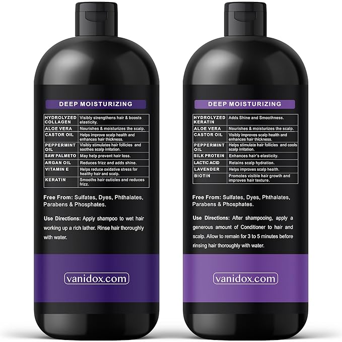 Tea Tree Shampoo and Conditioner Set with Lavender and Mint | DHT Blockers | With 100% Pure Tea Tree Oil for Itchy, Dry Scalp | Sulfate & Paraben Free | For Men & Women | 16 fl oz Each