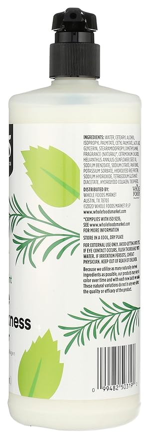 365 by Whole Foods Market, Volume & Thickness Conditioner with Rice Protein & Collagen, Rosemary Mint Scent, 32 Fl Oz