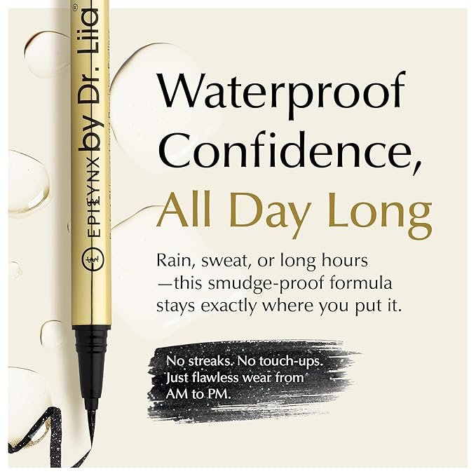 Waterproof Eyeliner - Smudge-Proof Liquid Eyeliner Pen with Precision Tip for Smooth, Long-Lasting Application - Vegan, Hypoallergenic & Gluten-Free Eye Liner - 2mL Shimmer Black